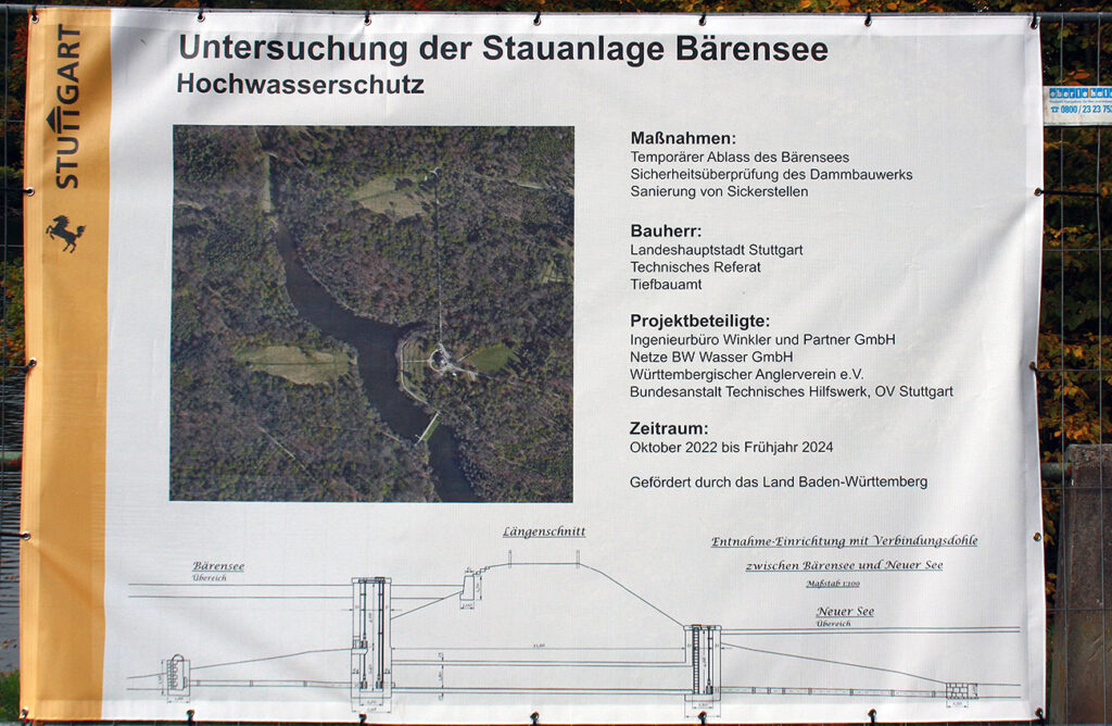 Infotafel am Bauzaun, Oktober 2022